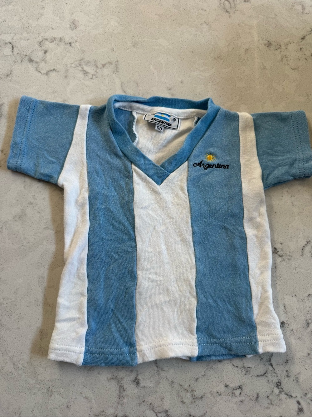 Handmade in Argentina Soccer Futbol 100% Cotton T-Shirt Jersey for Infant Baby